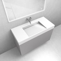 Zestaw Oltens Lun szafka podumywalkowa 100 cm z umywalką Stila LavaForm kaszmir/biały połysk 68800900