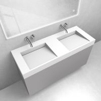 Zestaw Oltens Lun szafka podumywalkowa 120 cm z umywalką Stila LavaForm kaszmir/biały mat 68803900