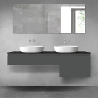 Oltens Vernal zestaw mebli łazienkowych 160 cm z blatem grafit mat/czarny mat 68346400