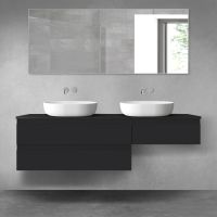 Oltens Vernal zestaw mebli łazienkowych 160 cm z blatem czarny mat 68347300