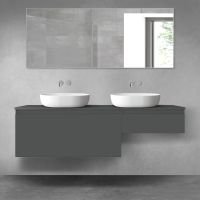 Oltens Vernal zestaw mebli łazienkowych 160 cm z blatem grafit mat 68351400