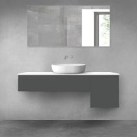 Oltens Vernal zestaw mebli łazienkowych 140 cm z blatem grafit mat/biały połysk 68284400