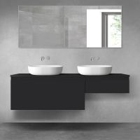 Oltens Vernal zestaw mebli łazienkowych 160 cm z blatem czarny mat 68351300