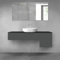 Oltens Vernal zestaw mebli łazienkowych 140 cm z blatem grafit mat/czarny mat 68286400