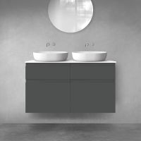 Oltens Vernal zestaw mebli łazienkowych 120 cm z blatem grafit mat/biały połysk 68302400