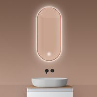 Oltens Nordlis lustro 40x90 cm owalne z oświetleniem od tyłu z matą grzewczą miedź szczotkowana 64113610