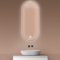 Oltens Nordlis lustro 50x120 cm owalne z oświetleniem od tyłu z matą grzewczą miedź szczotkowana 64114610