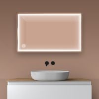 Oltens Nordlis lustro 60x100 cm prostokątne z oświetleniem z przodu z matą grzewczą miedź szczotkowana 64106610