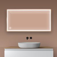 Oltens Nordlis lustro 60x120 cm prostokątne z oświetleniem z przodu z matą grzewczą miedź szczotkowana 64107610