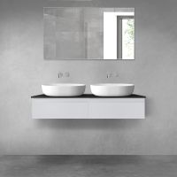Oltens Vernal zestaw mebli łazienkowych 120 cm z blatem szary mat/czarny mat 68242700
