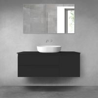 Oltens Vernal zestaw mebli łazienkowych 120 cm z blatem czarny mat 68208300