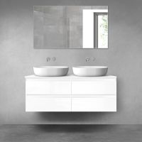 Oltens Vernal zestaw mebli łazienkowych 120 cm z blatem biały połysk 68214000