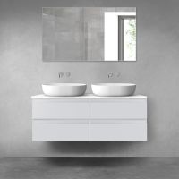 Oltens Vernal zestaw mebli łazienkowych 120 cm z blatem szary mat/biały połysk 68216700