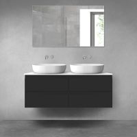 Oltens Vernal zestaw mebli łazienkowych 120 cm z blatem czarny mat/biały połysk 68216300