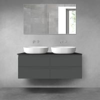 Oltens Vernal zestaw mebli łazienkowych 120 cm z blatem grafit mat/czarny mat 68217400