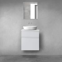 Oltens Vernal zestaw mebli łazienkowych 60 cm z blatem szary mat/biały połysk 68226700