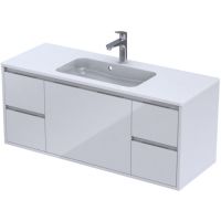 Oristo Opera szafka 120 cm podumywalkowa wisząca biały połysk OR35-SD5S-120-1
