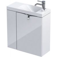 Oristo Siena umywalka z szafką 55 cm lewa biały połysk OR45-ZD2D-55-1-L