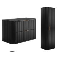 Zestaw Rodan Elegance szafka z blatem 80 cm podumywalkowa wisząca z szafką 139 cm boczną czarny
