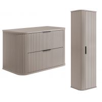 Zestaw Rodan Elegance szafka z blatem 80 cm podumywalkowa wisząca z szafką 139 cm boczną kaszmir (5906154450379, 5906154450386)