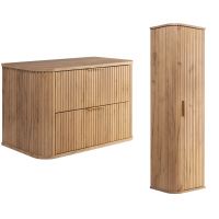 Zestaw Rodan Elegance szafka z blatem 80 cm podumywalkowa wisząca z szafką 139 cm boczną dąb (5906154450652, 5906154450645)