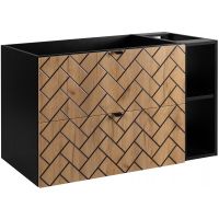Zestaw Rodan Trend zestaw mebli łazienkowych 100 cm czarny/dąb (5906154450881, 5906154452168)
