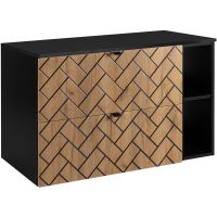 Zestaw Rodan Trend zestaw mebli łazienkowych 100 cm czarny/dąb (5906154450881, 5906154452168, 5906154451840)