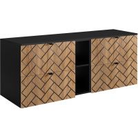 Zestaw Rodan Trend zestaw mebli łazienkowych 140 cm czarny/dąb (5906154450874, 5906154452168, 5906154452007)