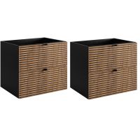 Zestaw Rodan Loft dwie szafki 60 cm podumywalkowe wiszące czarny/dąb (5906154450935)