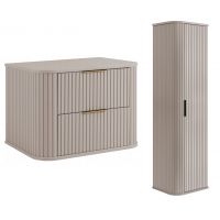 Zestaw Rodan Elegance szafka z blatem 60 cm podumywalkowa wisząca z szafką 139 cm boczną kaszmir (5906154453837, 5906154450386)