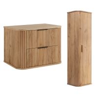 Zestaw Rodan Elegance szafka z blatem 60 cm podumywalkowa wisząca z szafką 139 cm boczną dąb (5906154453844, 5906154450645)