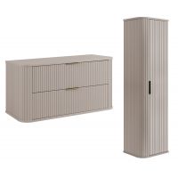 Zestaw Rodan Elegance szafka z blatem 80 cm podumywalkowa wisząca z szafką 139 cm boczną kaszmir (5906154453882, 5906154450386)