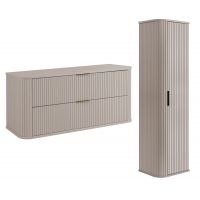 Zestaw Rodan Elegance szafka z blatem 120 cm podumywalkowa wisząca z szafką 139 cm boczną kaszmir (5906154453929, 5906154450386)