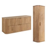 Zestaw Rodan Elegance szafka z blatem 120 cm podumywalkowa wisząca z szafką 139 cm boczną dąb (5906154453912, 5906154450645)