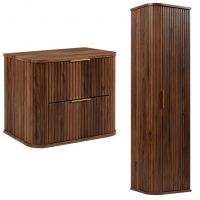 Zestaw Rodan Elegance szafka z blatem 60 cm podumywalkowa wisząca z szafką 139 cm boczną dąb orzech (5906154457880, 5906154457927)