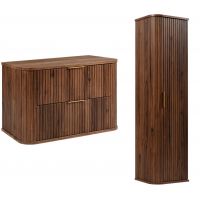 Zestaw Rodan Elegance szafka z blatem 80 cm podumywalkowa wisząca z szafką 139 cm boczną dąb orzech (5906154457897, 5906154457927)