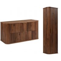 Zestaw Rodan Elegance szafka z blatem 100 cm podumywalkowa wisząca z szafką 139 cm boczną dąb orzech (5906154457903, 5906154457927)