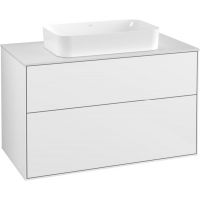 Villeroy & Boch Finion szafka 100 cm podumywalkowa wisząca Glossy White Lacquer/Glass White Matt F23100GF