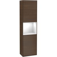 Villeroy & Boch Finion szafka boczna 151 cm wysoka wisząca Glossy White Lacquer/Walnut Veneer F460GFGN