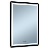 Venti Duo Gold lustro 60x80 cm prostokątne z oświetleniem z matą grzewczą czarny-złoty
