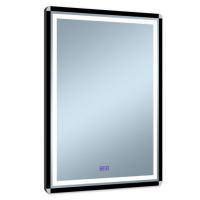 Venti Duo Silver lustro 60x80 cm prostokątne z oświetleniem z matą grzewczą czarny-srebrny
