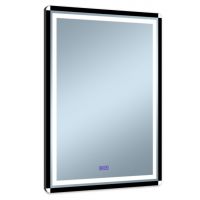 Venti Duo White lustro 60x80 cm prostokątne z oświetleniem z matą grzewczą czarny-biały