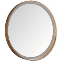 Zuma Line lustro 80x80 cm okrągłe z oświetleniem z matą grzewczą drewno 003064-035226