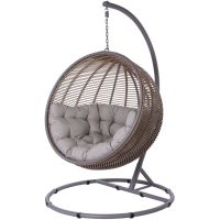 Miloo Home Cocoon De Luxe fotel wiszący ekorattan naturalny/poduszka beżowa ML12628