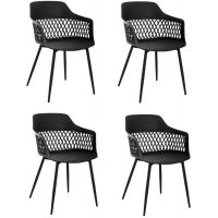 Mirpol Lucia krzesło ogrodowe 4 szt zestaw czarne (SL7049BCZARNE)