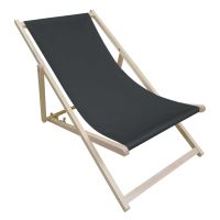 Vimar leżak ogrodowy 3-pozycyjny plażowy drewniany Grey