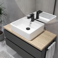 Oltens Hyls umywalka 58,5x44 cm prostokątna nablatowa biała 41310000