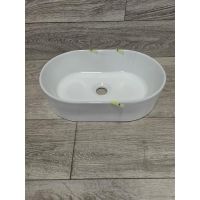 Outlet - Oltens Lom Thin umywalka 45x30 cm owalna nablatowa biała 40327000