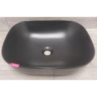 Outlet - Oltens Hamnes umywalka 49x39,5 cm owalna nablatowa czarna 40800300