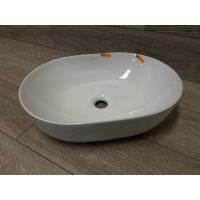 Outlet - Oltens Hamnes Thin umywalka 49,5x35,5 cm nablatowa owalna z powłoką SmartClean biała 40819000